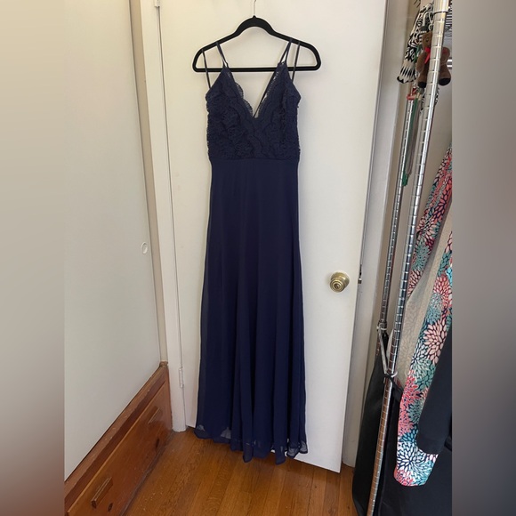 Lulu’s Madalyn Navy Blue Lace Maxi Dress - Picture 8 of 9
